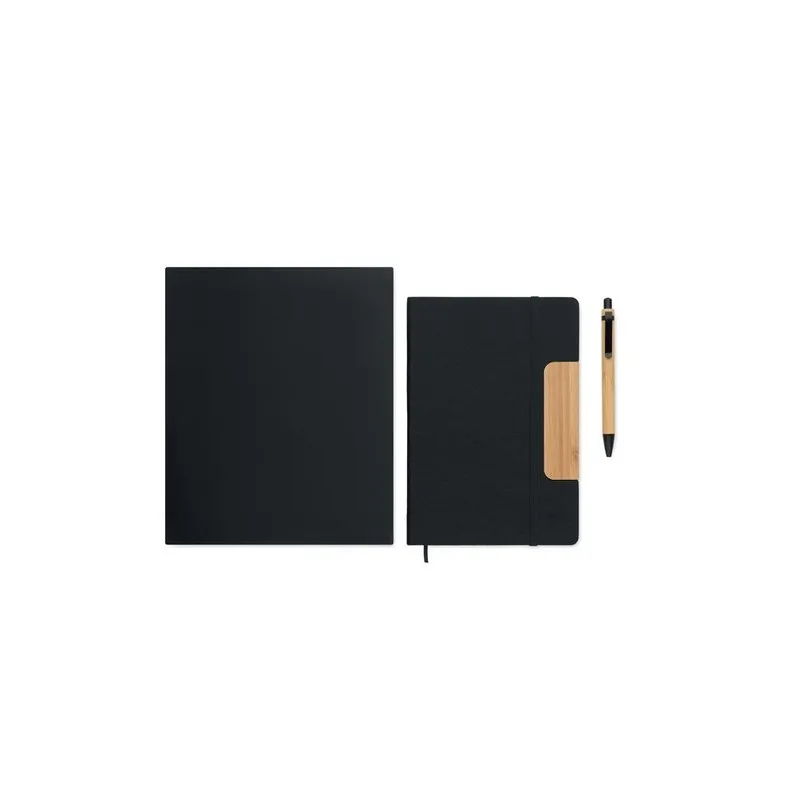 Carnet A5 écologique personnalisé avec stylo - NOTEMIX RPET Matières : coton biologique Taille textile : XXL Couleurs : gris sou