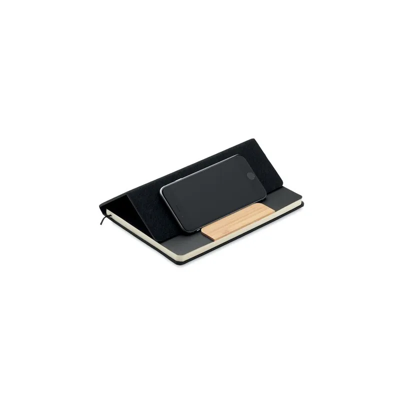 Carnet A5 écologique personnalisé avec stylo - NOTEMIX RPET Matières : coton biologique Taille textile : XXL Couleurs : gris sou