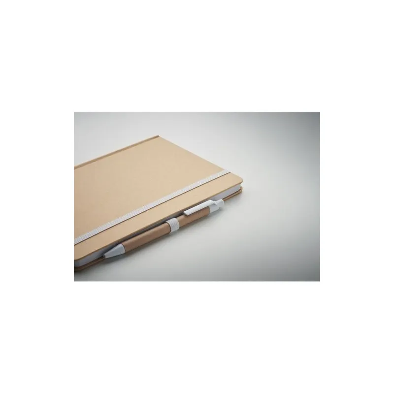 Carnet A5 écologique en carton recyclé personnalisé - CARATIL Matières : coton biologique Taille textile : XL Couleurs : bleu ro