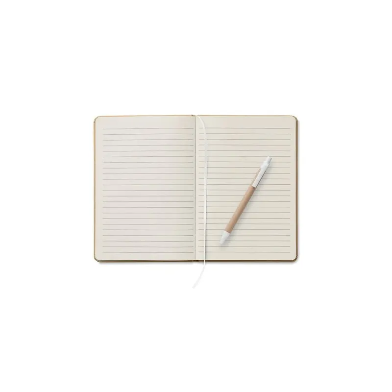 Carnet A5 écologique en carton recyclé personnalisé - CARATIL Matières : coton biologique Taille textile : XL Couleurs : bleu ro