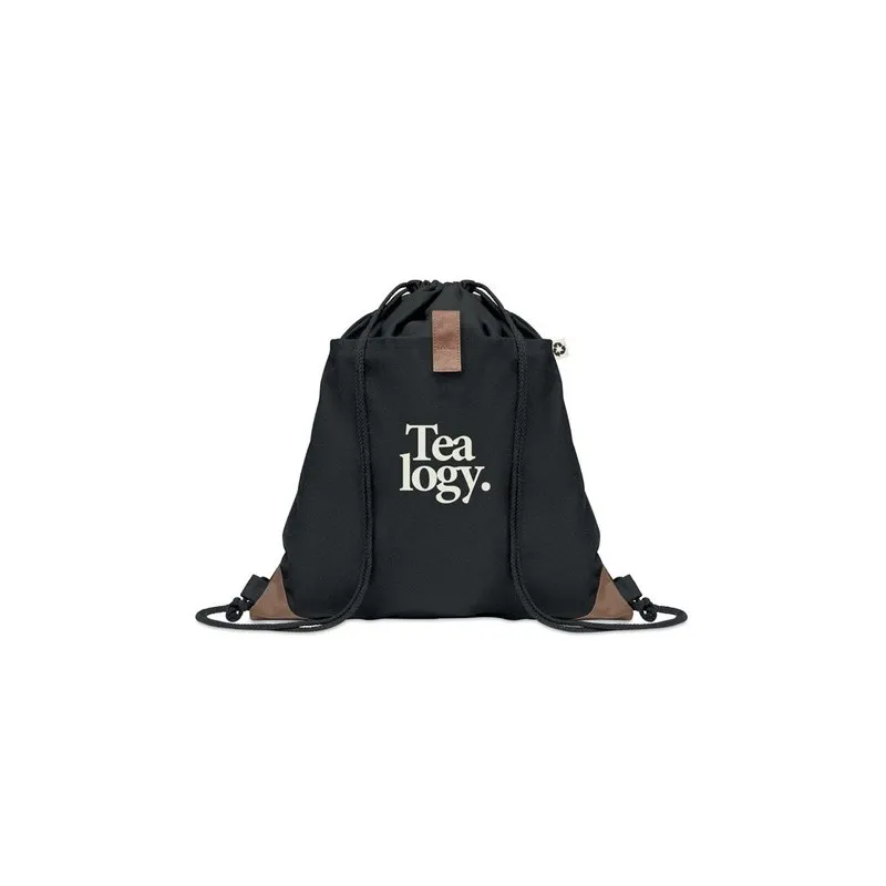 Sac à cordon écologique en coton recyclé PANDA BAG Matières : coton Taille textile : L Couleurs : bleu royal personnalisation su