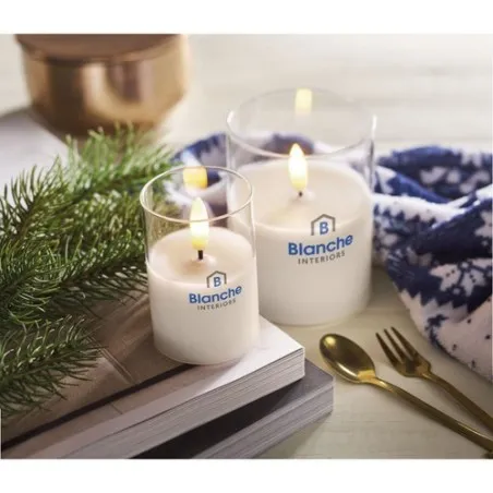 Bougie LED personnalisée en cire - XANDLE+ Matières : coton biologique Taille textile : XS Couleurs : vert pomme objet promotion