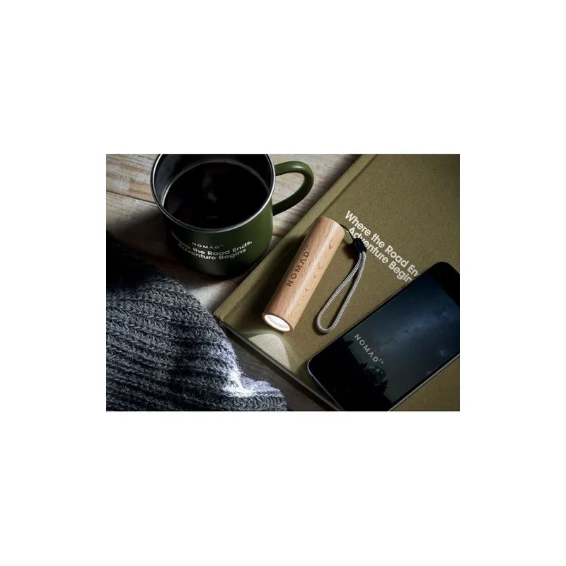 Torche rechargeable en bois personnalisée - Lampe puissante LITE Matières : coton biologique Taille textile : M Couleurs : bleu 