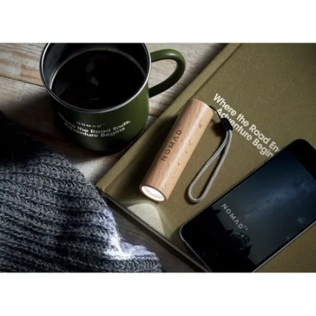 Torche rechargeable en bois personnalisée - Lampe puissante LITE Matières : coton biologique Taille textile : M Couleurs : bleu 