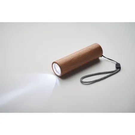 Torche rechargeable en bois personnalisée - Lampe puissante LITE Matières : coton biologique Taille textile : M Couleurs : bleu 