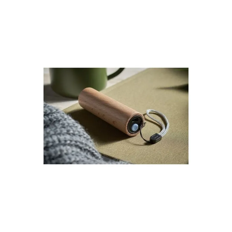 Torche rechargeable en bois personnalisée - Lampe puissante LITE Matières : coton biologique Taille textile : M Couleurs : bleu 