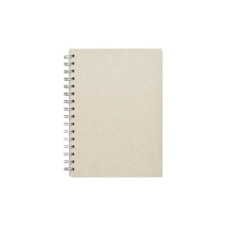 Carnet à spirales A5 écologique personnalisé pas cher GRASS BOOK Matières : coton Taille textile : S Couleurs : gris chiné