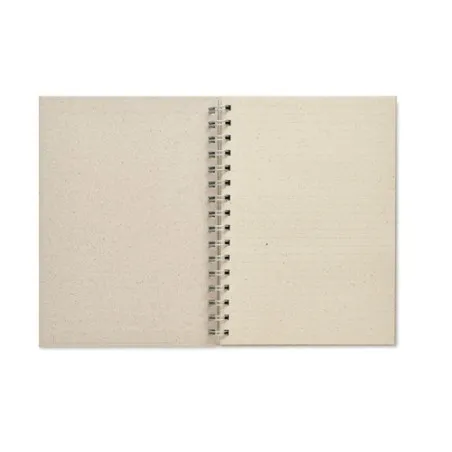 Carnet à spirales A5 écologique personnalisé pas cher GRASS BOOK Matières : coton Taille textile : S Couleurs : gris chiné goodi
