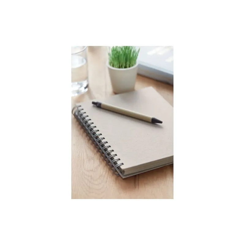 Carnet à spirales A5 écologique personnalisé pas cher GRASS BOOK Matières : coton Taille textile : S Couleurs : gris chiné livra