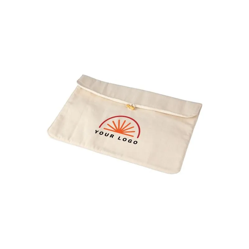 Pochette en coton écologique 220 gr/m² pour ordinateur portable 15'' - Dirk Matières : polyester Couleurs : blanc objet promotio