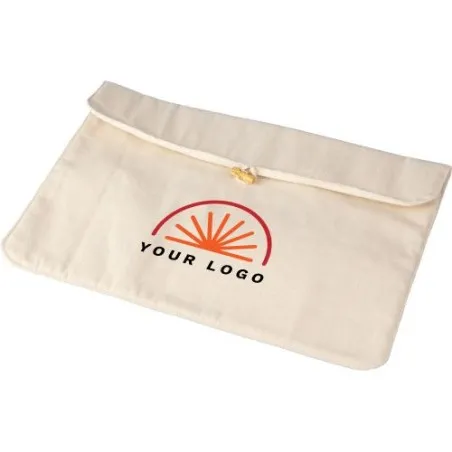 Pochette en coton écologique 220 gr/m² pour ordinateur portable 15'' - Dirk Matières : polyester Couleurs : blanc objet promotio
