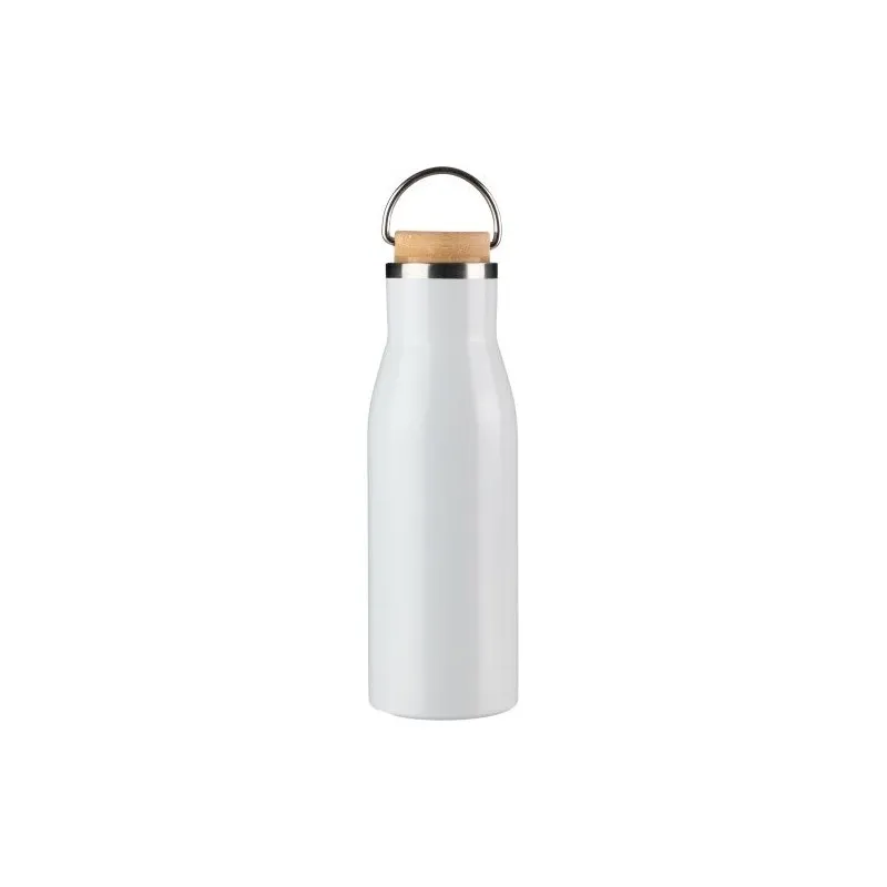 Bouteille écologique de 500 ml en acier inoxydable recyclé - Aline Matières : polyester Couleurs : jaune impression haute défini
