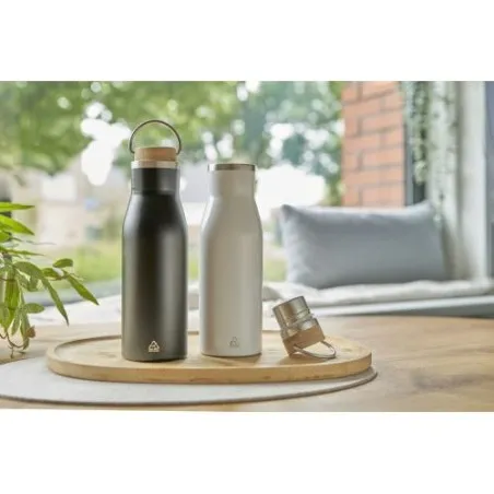 Bouteille écologique de 500 ml en acier inoxydable recyclé - Aline Matières : polyester Couleurs : rose personnalisation rapide 