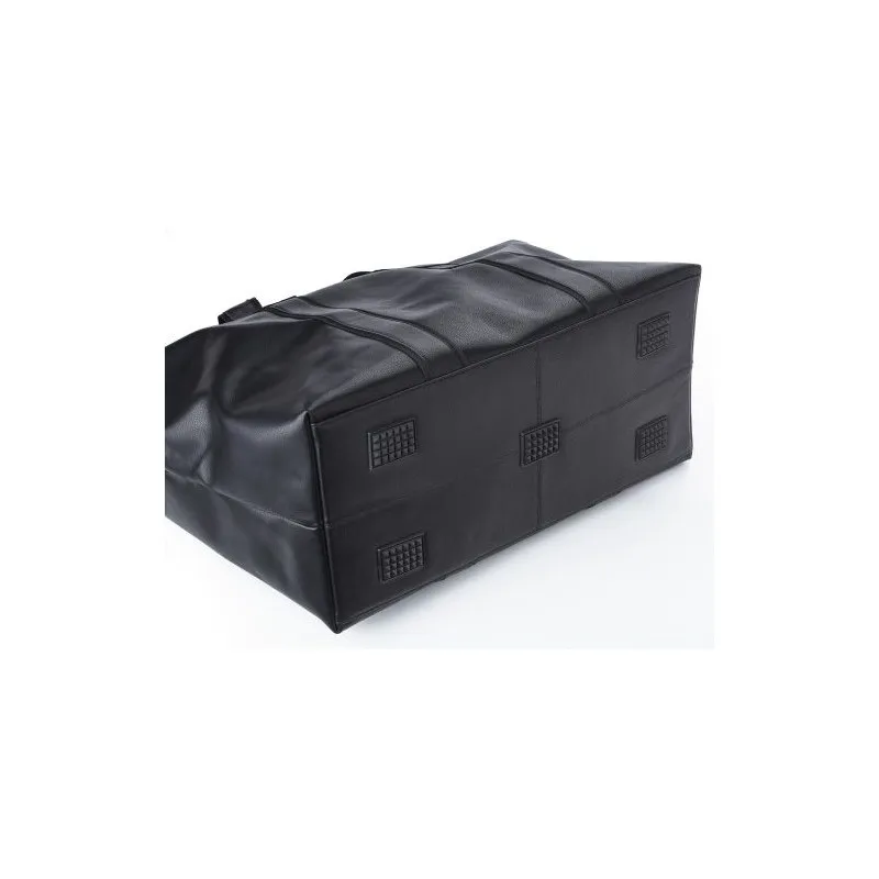 Sac week-end en cuir écologique personnalisé - Noah Matières : polyester Couleurs : noir impression haute définition