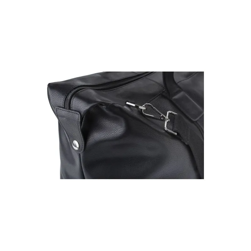 Sac week-end en cuir écologique personnalisé - Noah Matières : polyester Couleurs : noir marquage laser ultra précis