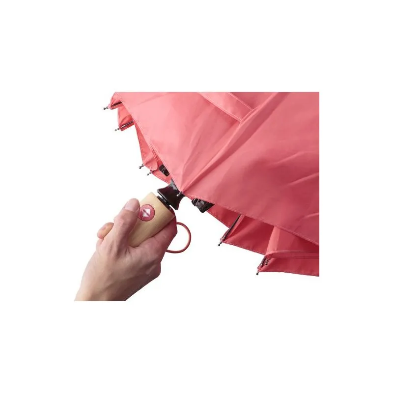 Parapluie pliable écologique en rPET - Teodora Matières : plastique Couleurs : rouge personnalisation sur mesure