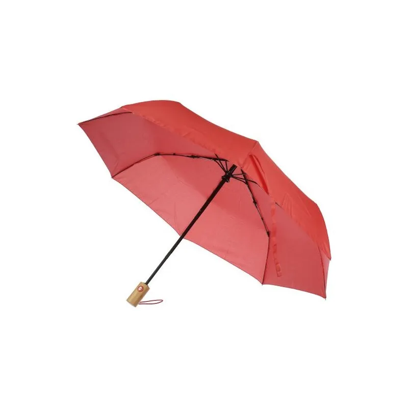 Parapluie pliable écologique en rPET - Teodora Matières : plastique Couleurs : vert clair marquage laser ultra précis