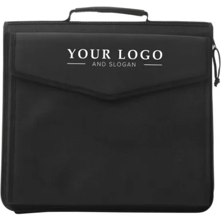 Porte-documents personnalisé en polyester - Coco Matières : acier inoxydable Couleurs : bleu cadeau entreprise pas cher