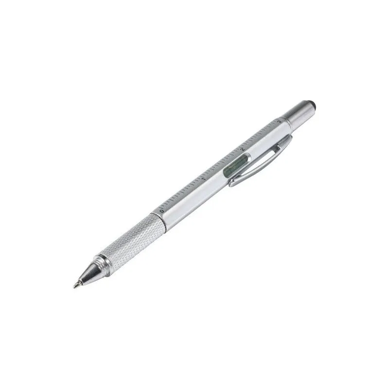 Stylo bille multifonction personnalisé Giuliana Matières : bambou Couleurs : rouge impression haute définition