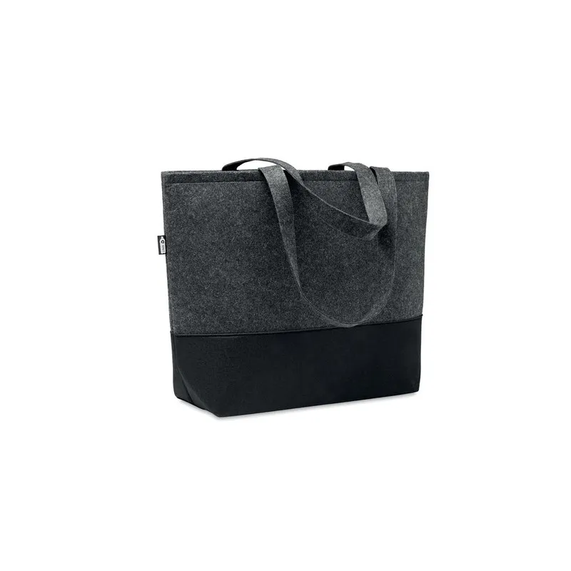 Sac shopping écologique en feutre RPET personnalisé DUO INDICO Matières : coton Taille textile : M Couleurs : écru