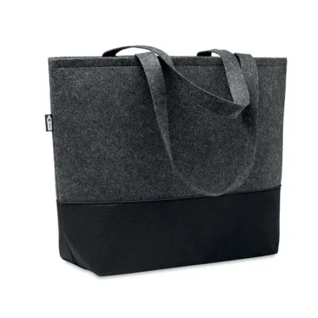 Sac shopping écologique en feutre RPET personnalisé DUO INDICO Matières : coton Taille textile : M Couleurs : écru