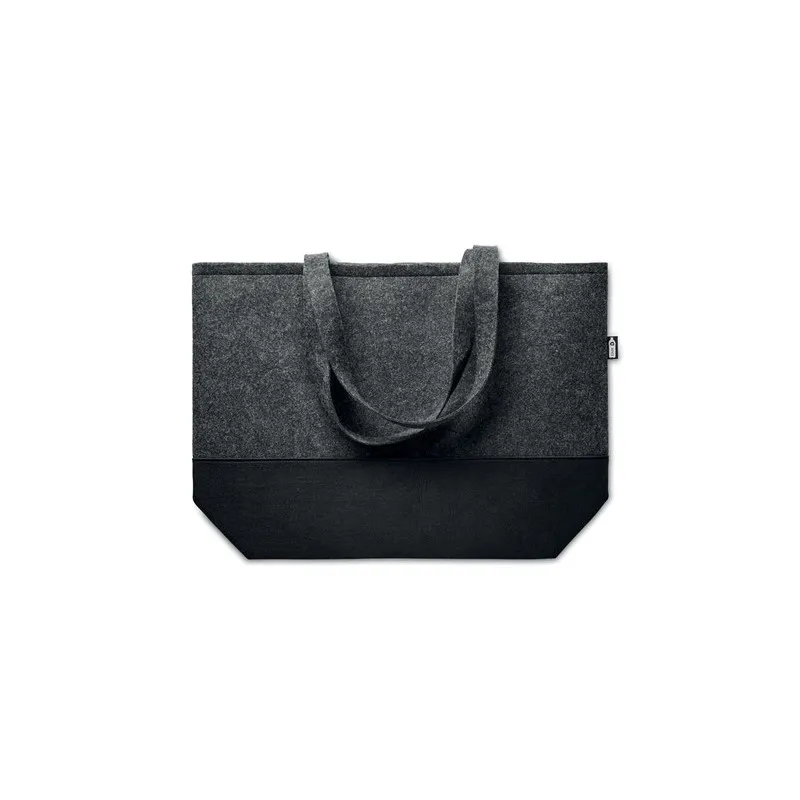 Sac shopping écologique en feutre RPET personnalisé DUO INDICO Matières : coton Taille textile : M Couleurs : écru personnalisab