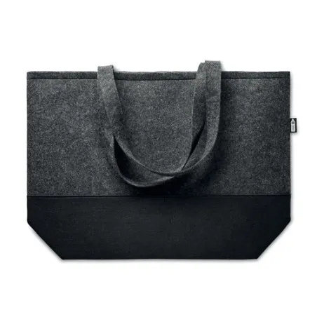Sac shopping écologique en feutre RPET personnalisé DUO INDICO Matières : coton Taille textile : M Couleurs : écru personnalisab