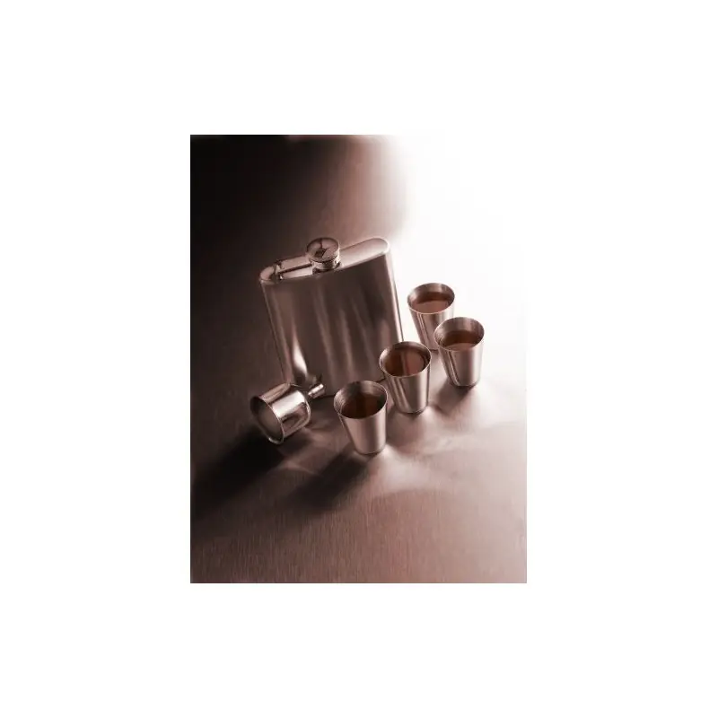 Set Flasque et Verres en Acier Inoxydable Brittany Personnalisé