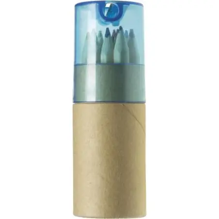 Tube de 12 crayons Terrence avec taille-crayon
