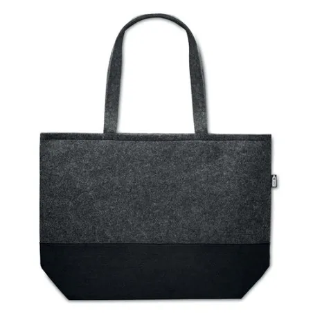 Sac shopping écologique en feutre RPET personnalisé DUO INDICO Matières : coton Taille textile : M Couleurs : écru cadeau entrep