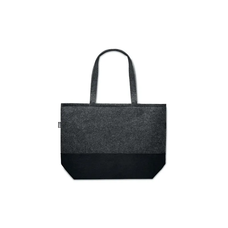 Sac shopping écologique en feutre RPET personnalisé DUO INDICO Matières : coton Taille textile : M Couleurs : écru goodies publi