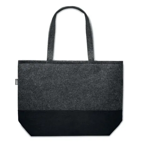 Sac shopping écologique en feutre RPET personnalisé DUO INDICO Matières : coton Taille textile : M Couleurs : écru goodies publi