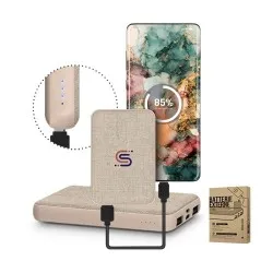 Batterie Externe Personnalisée Écologique 5000 mAh - Pratique et Abordable Matières : métal Couleurs : bleu