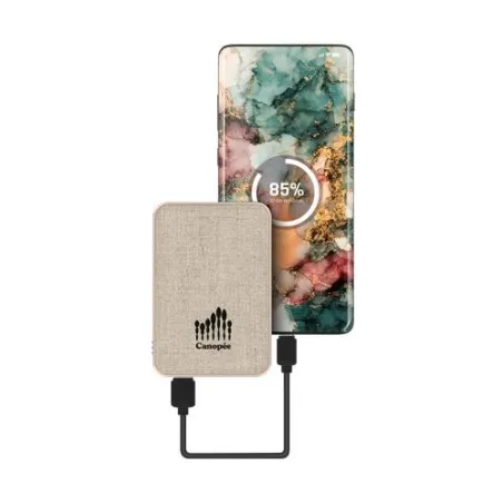 Batterie Externe Personnalisée Écologique 5000 mAh - Pratique et Abordable Matières : métal Couleurs : bleu goodies publicitaire