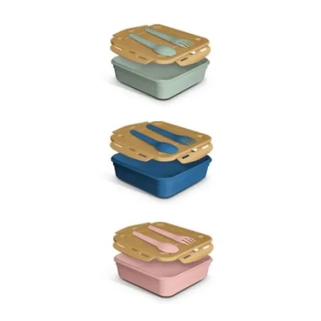 Boîte Repas Éco-Responsable 1.2L avec Couvercle, Cuillère et Fourchette - Cadeaux d'Entreprise Matières : bambou Couleurs : bamb