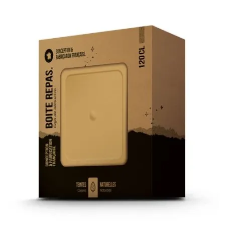 Boîte Repas Éco-Responsable 1.2L avec Couvercle, Cuillère et Fourchette - Cadeaux d'Entreprise Matières : bambou Couleurs : bamb