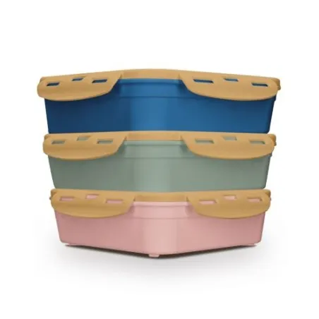 Boîte Repas Éco-Responsable 1.2L avec Couvercle, Cuillère et Fourchette - Cadeaux d'Entreprise Matières : papier Couleurs : bleu