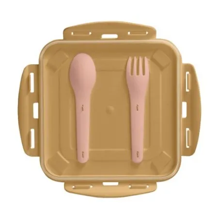 Boîte Repas Éco-Responsable 1.2L avec Couvercle, Cuillère et Fourchette - Cadeaux d'Entreprise Matières : ABS Couleurs : émeraud