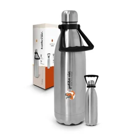 Gourde Isotherme Écologique Double-Paroi en Inox 1L - Cadeau d'Entreprise Personnalisé Matières : ABS Couleurs : vert
