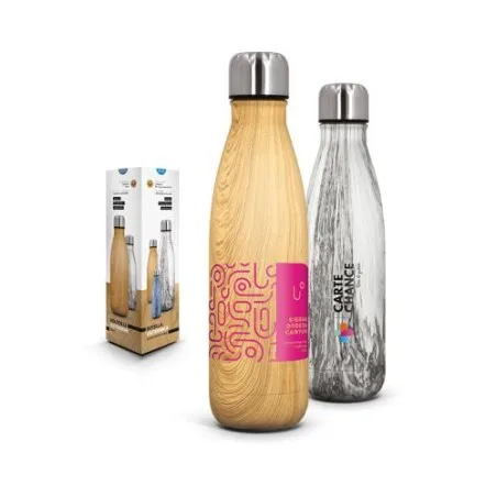 Gourde Isotherme Double-Paroi Écologique 50 cl en Inox Personnalisée Matières : ABS Couleurs : vert personnalisable avec votre l