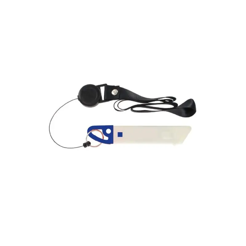 Cutter Auto-Retractable Sécurisé Personnalisé pour Tour de Cou Matières : laiton Couleurs : bleu marquage couleur éclatante