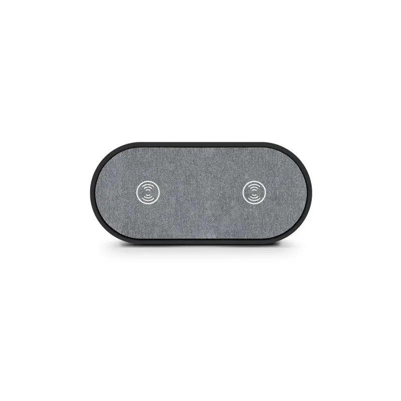 Station de Charge Duo Écologique Sans Fil par Induction - Objets Publicitaires Matières : laiton Couleurs : blanc personnalisabl