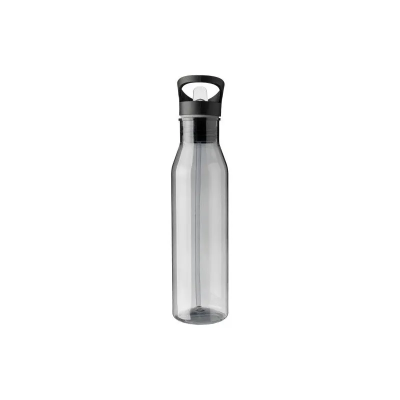 Gourde écologique de 730 ml en rPET avec paille personnalisée Manfred Matières : bambou Couleurs : noir