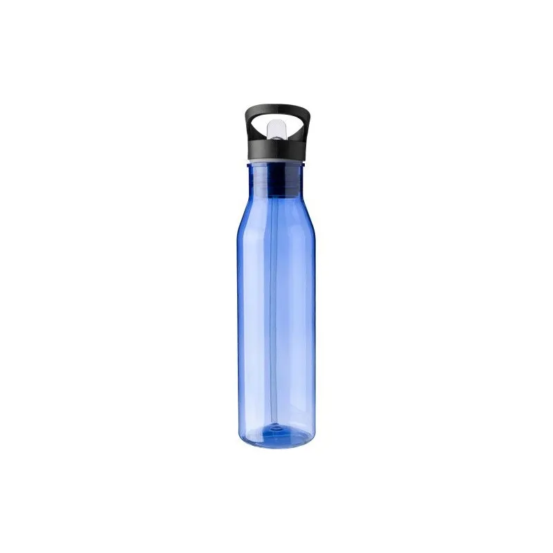 Gourde écologique de 730 ml en rPET avec paille personnalisée Manfred Matières : bambou Couleurs : noir objet promotionnel éco-r