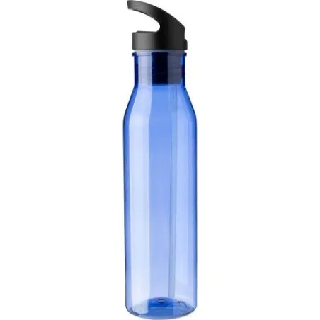 Gourde écologique de 730 ml en rPET avec paille personnalisée Manfred Matières : bambou Couleurs : noir goodies entreprise desig