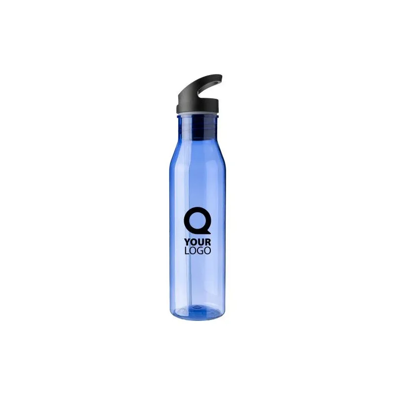 Gourde écologique de 730 ml en rPET avec paille personnalisée Manfred Matières : bambou Couleurs : noir goodies personnalisé en 