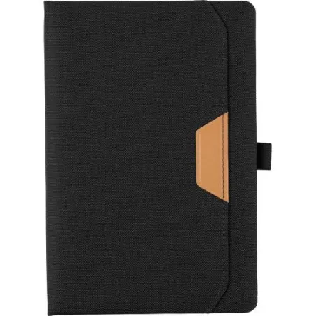 Carnet A5 écologique en rPET personnalisé - Thorsten Matières : caoutchouc Couleurs : blanc