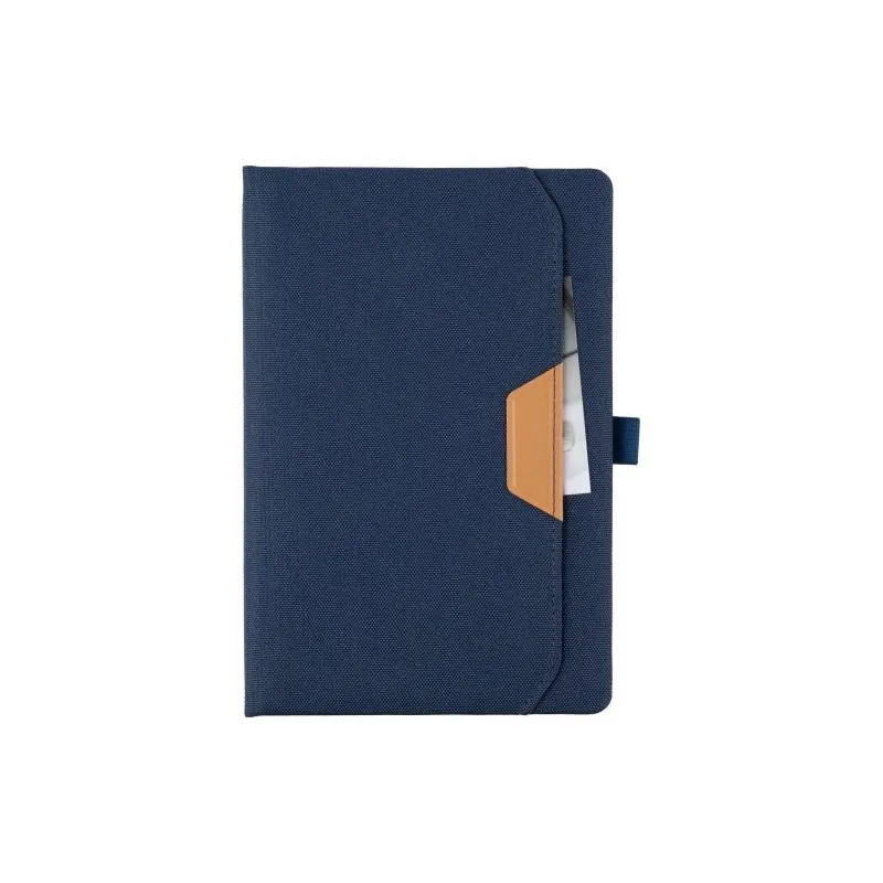 Carnet A5 écologique en rPET personnalisé - Thorsten Matières : caoutchouc Couleurs : bleu personnalisation rapide en France