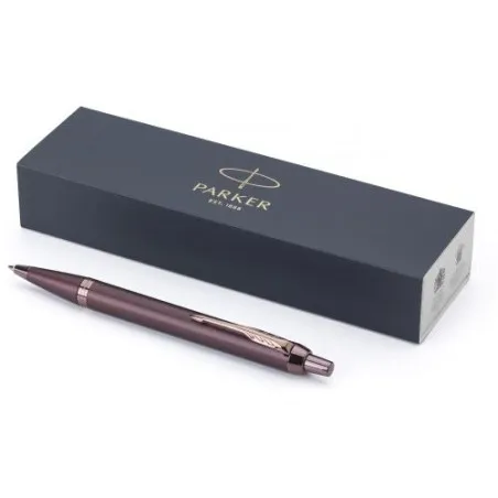 Stylo bille personnalisé luxe monochrome Parker IM Matières : polyester Couleurs : bleu cobalt cadeau collaborateur premium