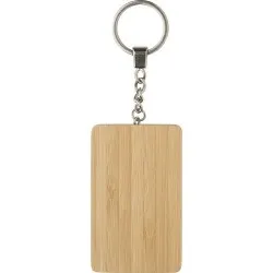 Porte-clés en bambou écologique avec câble de charge personnalisé - Bianca Matières : polyester Couleurs : rouge